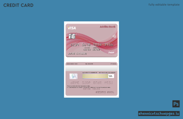 Beispielvorschau der Addiko Bank Visa-Karte aus Österreich